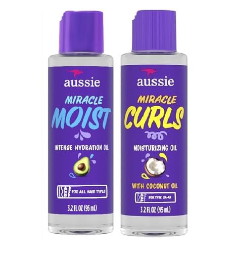 Aussie Miracle Moist Haaröl – Intensiv Feuchtigkeitspflege mit Jojoba-, Kokos- und Avocadoöl, 3,2 fl oz (2er-Pack)