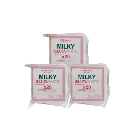 KEISHA White Skin Naturals Milky GlutaWhite Premium Seife 70g x 3 Stück