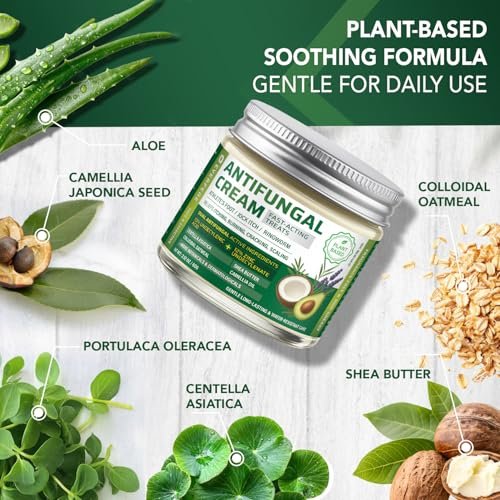EVERFERE 22 % Undecylenate Complex Antifungal Creme: Behandelt Fußpilz, Jock Itch & Ringelflechte, Lindert Juckreiz, Brennen, Schuppen & Risse - Pilzcreme für empfindliche Haut, 60 g Glas