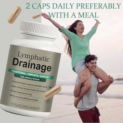 Lymphdrainage Kapseln – Natürliche Kräutermischung mit Löwenzahn, Klette, Kelp & Echinacea – Unterstützt Kreislauf & Flüssigkeitshaushalt