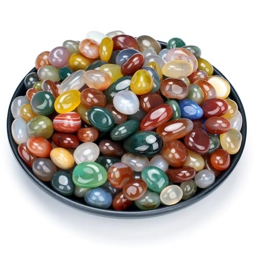 Rahato Polierte Kristalle und Heilsteine, 120 Stück, 0,5 Zoll Steine zum Tumbling, Heilen, Reiki, Meditation, Basteln, Wohndekoration, Mehrfarbig