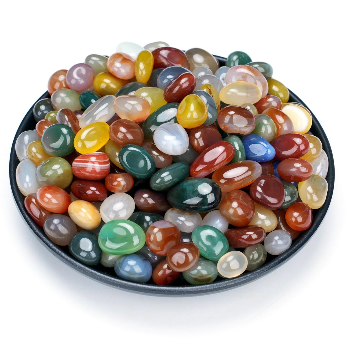 Rahato Polierte Kristalle und Heilsteine, 120 Stück, 0,5 Zoll Steine zum Tumbling, Heilen, Reiki, Meditation, Basteln, Wohndekoration, Mehrfarbig
