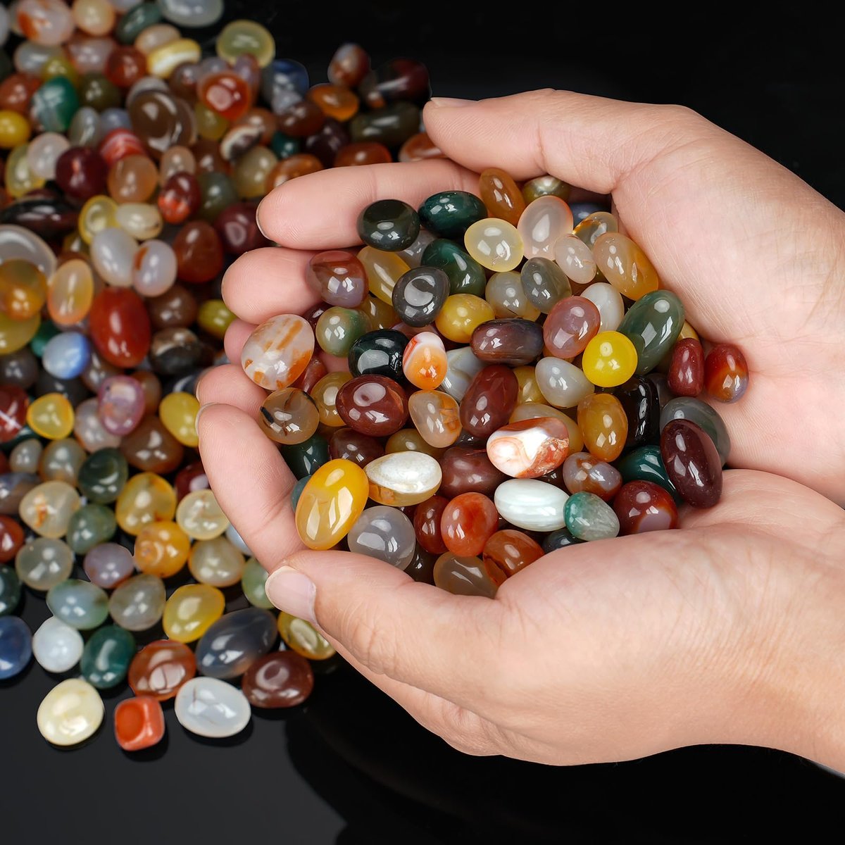 Rahato Polierte Kristalle und Heilsteine, 120 Stück, 0,5 Zoll Steine zum Tumbling, Heilen, Reiki, Meditation, Basteln, Wohndekoration, Mehrfarbig