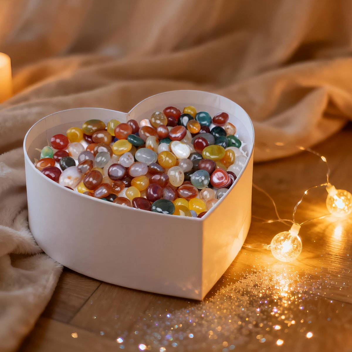 Rahato Polierte Kristalle und Heilsteine, 120 Stück, 0,5 Zoll Steine zum Tumbling, Heilen, Reiki, Meditation, Basteln, Wohndekoration, Mehrfarbig