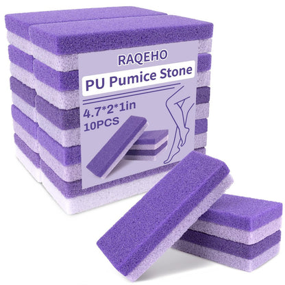 RAQEHO 10er-Pack Bimsstein für Füße – 4,7 x 2 x 1 Zoll, doppelseitig, lila, Fußfeile zur Hornhautentfernung, Pediküre-Schrubber für weiche Füße