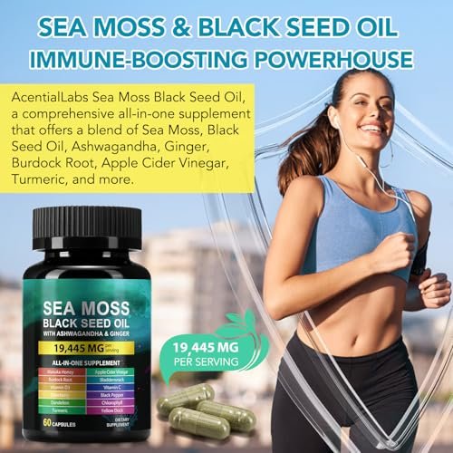 Sea Moss Black Seed Oil Kapseln – 60 Stück, Nahrungsergänzungsmittel