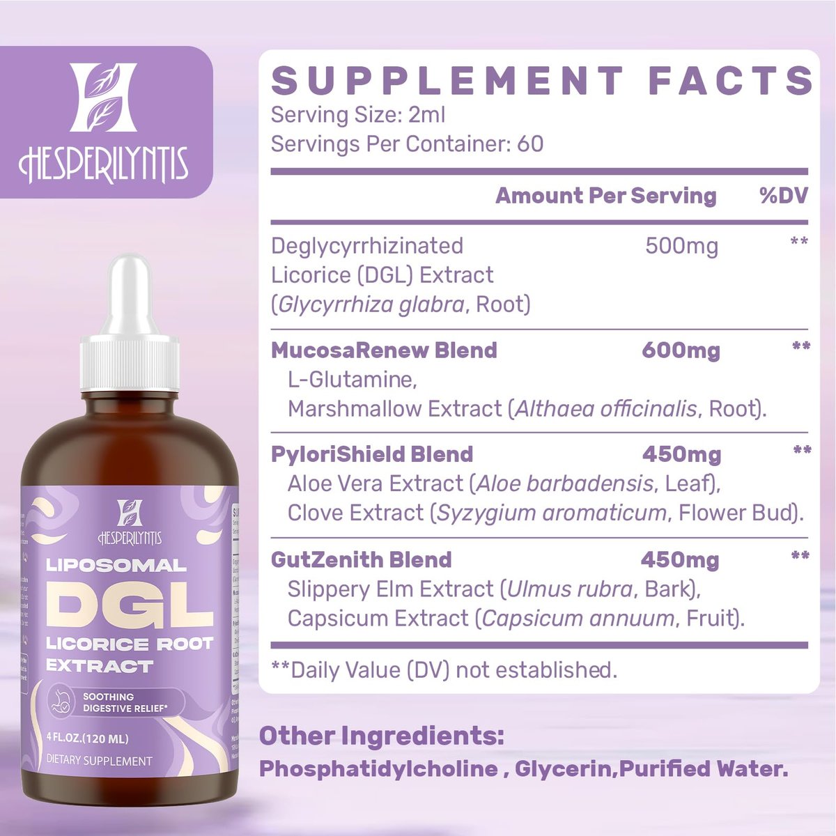 Liposomales DGL Süßholzwurzelextrakt - Deglycyrrhiziniertes Süßholz mit L-Glutamin, Eibisch, Nelke und Ulme - Verdauung, Magenschleimhaut, Ausscheidung, Maximale Aufnahme, 60 Portionen