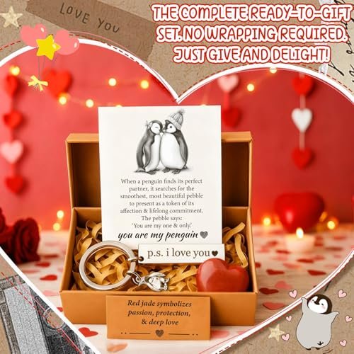 BABYQLO Pinguin-Geschenkset – Romantisches Geschenk für Ihn oder Sie | Valentinstag, Geburtstag, Jahrestag