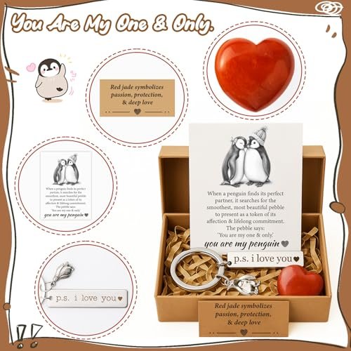 BABYQLO Pinguin-Geschenkset – Romantisches Geschenk für Ihn oder Sie | Valentinstag, Geburtstag, Jahrestag