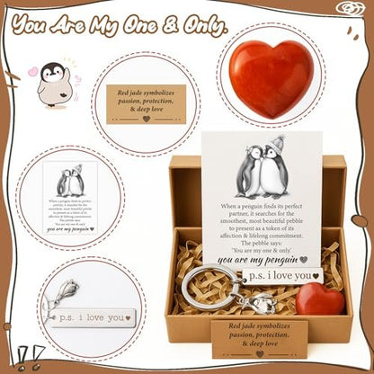 BABYQLO Pinguin-Geschenkset – Romantisches Geschenk für Ihn oder Sie | Valentinstag, Geburtstag, Jahrestag