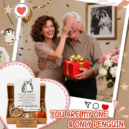 BABYQLO Pinguin-Geschenkset – Romantisches Geschenk für Ihn oder Sie | Valentinstag, Geburtstag, Jahrestag