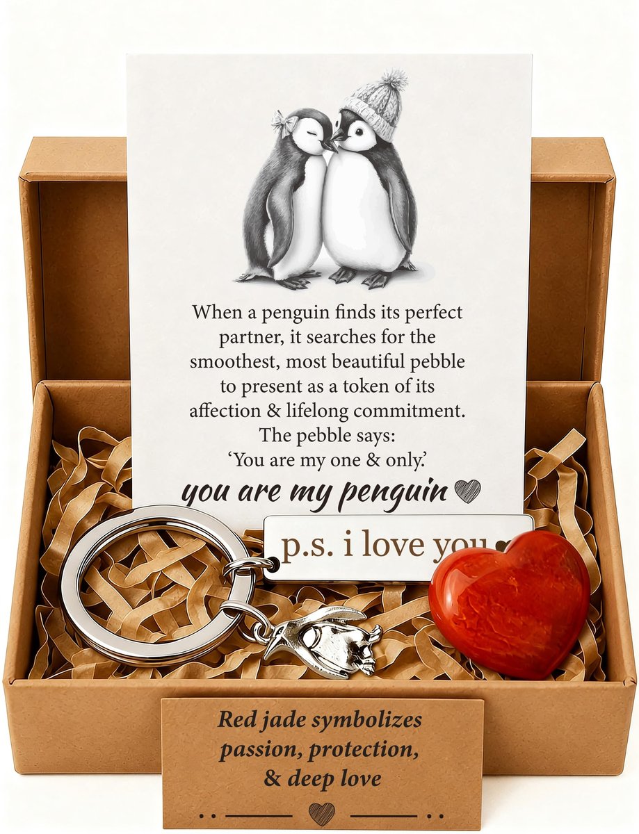 BABYQLO Pinguin-Geschenkset – Romantisches Geschenk für Ihn oder Sie | Valentinstag, Geburtstag, Jahrestag