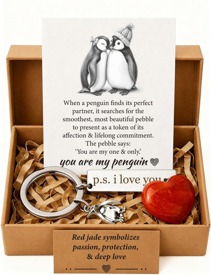 BABYQLO Pinguin-Geschenkset – Romantisches Geschenk für Ihn oder Sie | Valentinstag, Geburtstag, Jahrestag