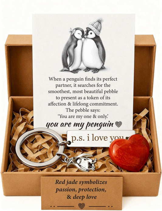 BABYQLO Pinguin-Geschenkset – Romantisches Geschenk für Ihn oder Sie | Valentinstag, Geburtstag, Jahrestag
