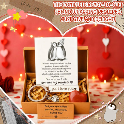 BABYQLO Pinguin-Geschenkset – Romantisches Geschenk für Ihn oder Sie | Valentinstag, Geburtstag, Jahrestag