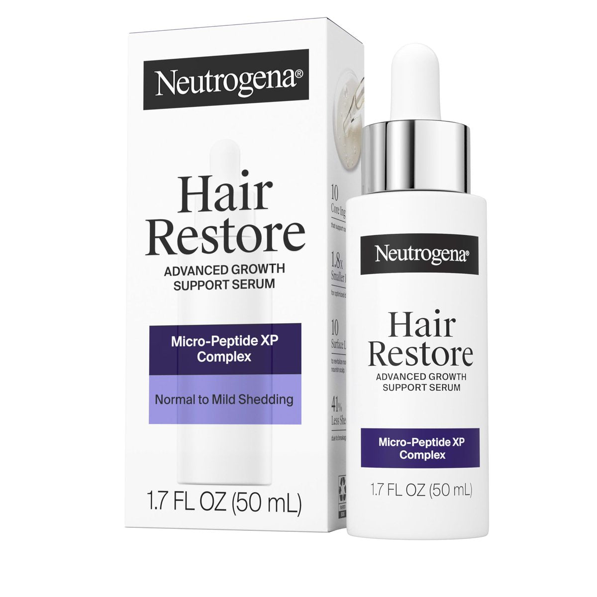 Neutrogena Hair Restore Advanced Growth Support Serum – Haar- und Kopfhautbehandlung mit Micro-Peptide XP Complex, revitalisiert die Haarwurzeln, 50 ml