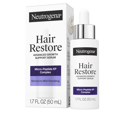 Neutrogena Hair Restore Advanced Growth Support Serum – Haar- und Kopfhautbehandlung mit Micro-Peptide XP Complex, revitalisiert die Haarwurzeln, 50 ml