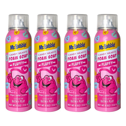Mr. Bubble Schaumseife Limited Edition, Erdbeerbonbon-Duft, reinigt und pflegt, parabenfrei, 4 Flaschen à 118 ml