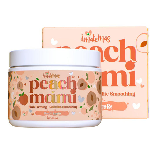 Amatemas Peach Mami Straffende Körpercreme – Feuchtigkeitsspendende Hautstraffung und Anti-Cellulite-Lotion für Beine, Oberschenkel, Hüften, Arme, Bauch und Po – Leichte, schnell einziehende Formel – 56 g