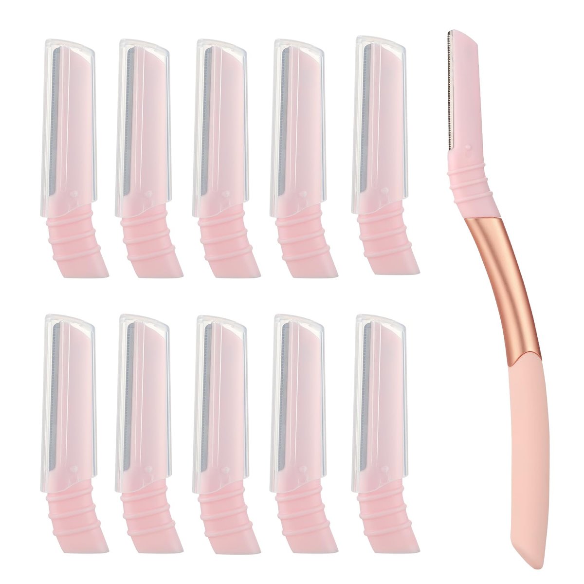Mistfree Dermaplane-Rasierer für Frauen – Gesichtsrasierer mit wiederverwendbarem Griff und 10 Ersatzklingen, professionelles Dermaplaning-Tool für Peeling, Härchenentfernung und Augenbrauenformung