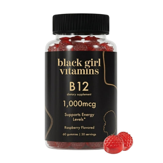 Black Girl Vitamins Vitamin B12 Gummis – 1000 mcg Cyanocobalamin, Energie & Stoffwechsel, Halal & Glutenfrei, 60 Stück