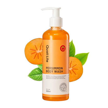 QualiLife Persimmon Body Wash gegen Altersgeruch – Natürliche Deodorant-Seife für starke Gerüche, Schweißfüße, tiefenreinigende Körperdeodorierung, geruchsentfernend, kindersicher