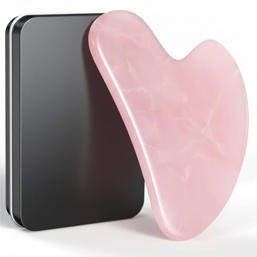Gua Sha Gesichts-Tool - Guasha Massagegerät für Gesichtsakupunktur, Triggerpunkt-Behandlung, Schabemassage (Pink)