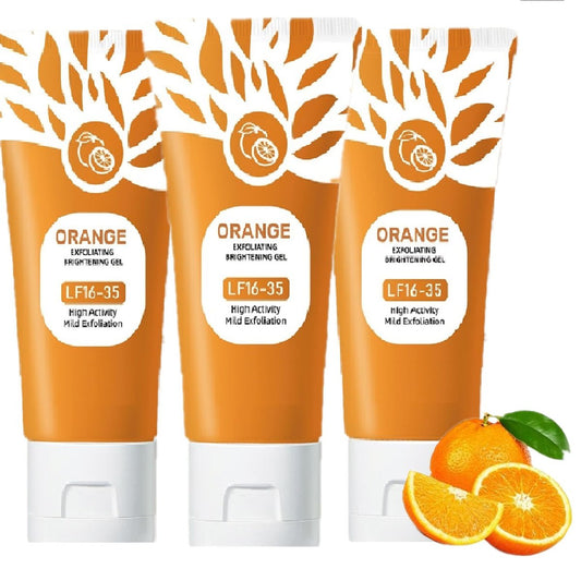 3er-Pack Orangen-Peeling-Gel für Gesicht und Körper – Tiefenreinigendes Peeling-Gel mit Orangen-Enzymen, Porenverfeinernd, Mitesserentfernung, Feuchtigkeitsspendend, je 30 ml