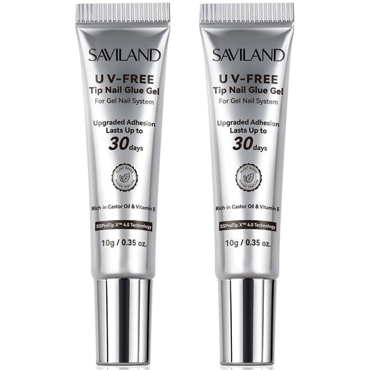 SAVILAND Semi-Solider Nagelkleber ohne UV-Licht: 20g Hochfester Gel-Nagelkleber für Press-Ons, 30 Tage Halt, Schnelltrocknend, Angereichert mit Rizinusöl & Vitamin E