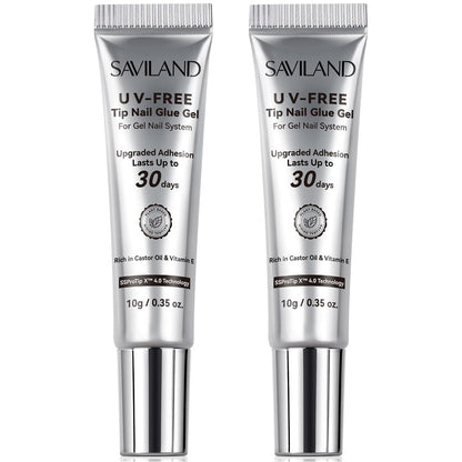 SAVILAND Semi-Solider Nagelkleber ohne UV-Licht: 20g Hochfester Gel-Nagelkleber für Press-Ons, 30 Tage Halt, Schnelltrocknend, Angereichert mit Rizinusöl & Vitamin E