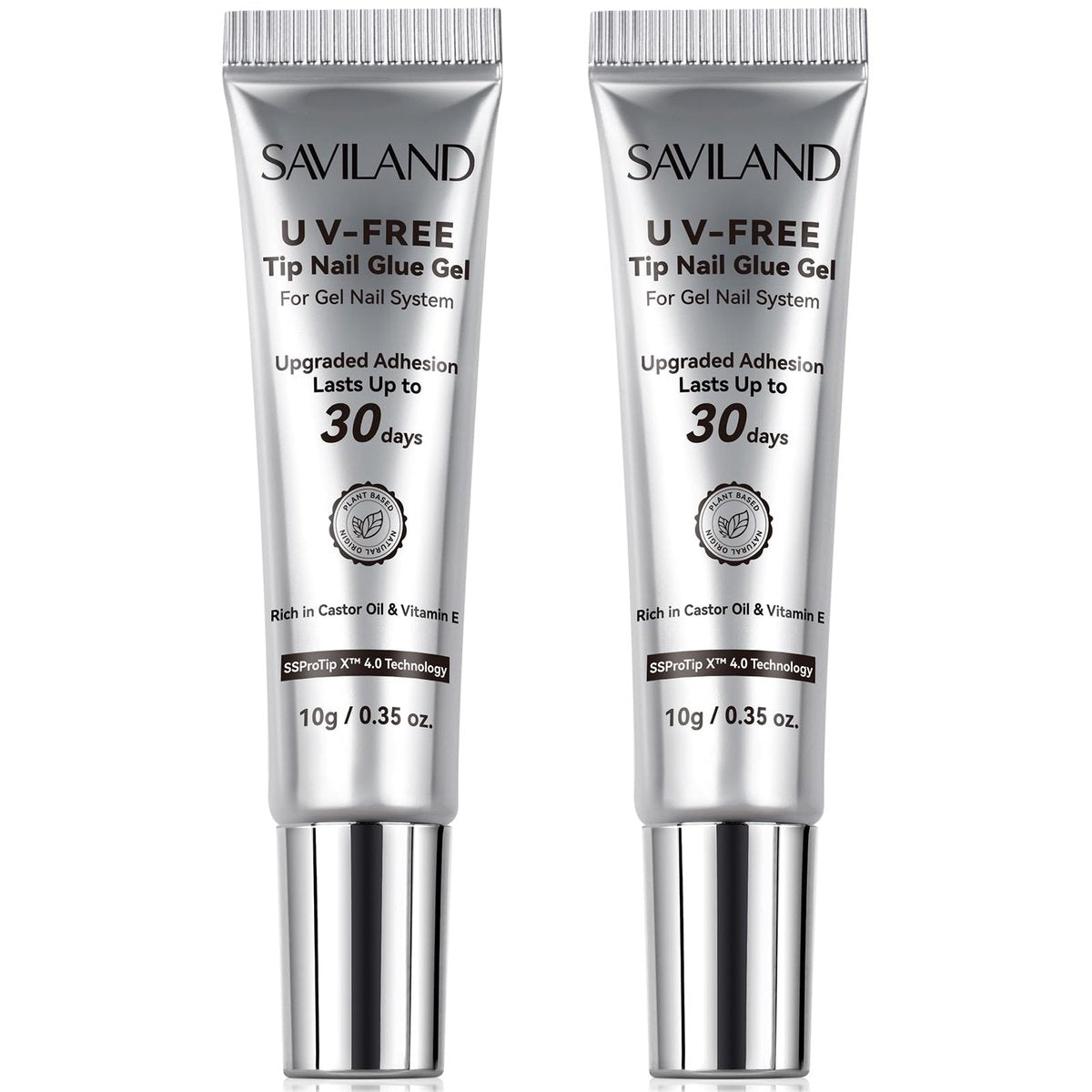 SAVILAND Semi-Solider Nagelkleber ohne UV-Licht: 20g Hochfester Gel-Nagelkleber für Press-Ons, 30 Tage Halt, Schnelltrocknend, Angereichert mit Rizinusöl & Vitamin E