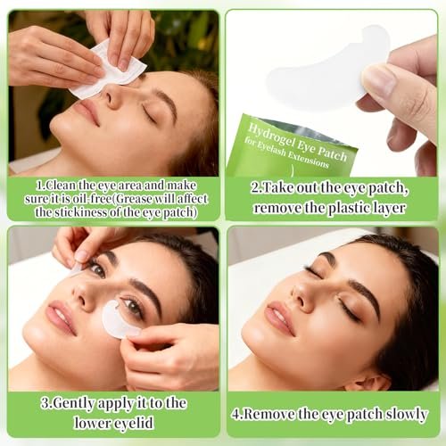RAQEHO 50 Augenpads für Wimpernverlängerung – Hydrogel-Augenpads für Wimpernverlängerung, Bulk-Augenpads, Parches Para Pestañas, unverzichtbares Zubehör für Wimperntechniker