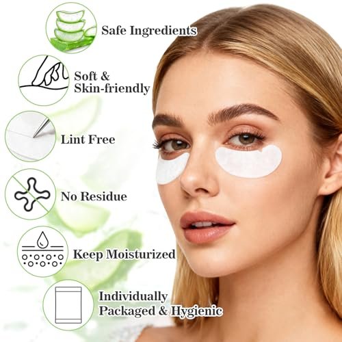 RAQEHO 50 Augenpads für Wimpernverlängerung – Hydrogel-Augenpads für Wimpernverlängerung, Bulk-Augenpads, Parches Para Pestañas, unverzichtbares Zubehör für Wimperntechniker