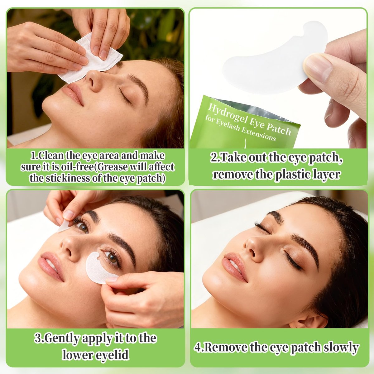 RAQEHO 50 Augenpads für Wimpernverlängerung – Hydrogel-Augenpads für Wimpernverlängerung, Bulk-Augenpads, Parches Para Pestañas, unverzichtbares Zubehör für Wimperntechniker