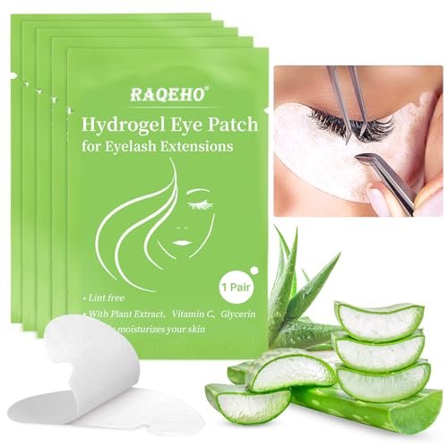 RAQEHO 50 Augenpads für Wimpernverlängerung – Hydrogel-Augenpads für Wimpernverlängerung, Bulk-Augenpads, Parches Para Pestañas, unverzichtbares Zubehör für Wimperntechniker