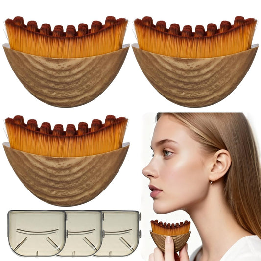 3er-Pack Lymphatische Kontur-Gesichtsbürste, Lymphdrainage-Gesichtsbürsten-Massagegerät mit Schutzhülle, passt sich der Haut präzise an