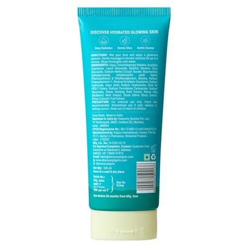 Pilgrim Rice Water Hydra Face Wash mit Niacinamid & Hyaluronsäure – Sanftes Reinigungsgel für ein frisches Hautgefühl, 100 ml