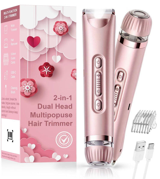 VEGITERIA Bikini Trimmer für Frauen – LED-Licht, Elektrorasierer für Gesicht, Bikini, Körper, Beine, USB-wiederaufladbar, IPX7 wasserdicht, schmerzfrei & makellos