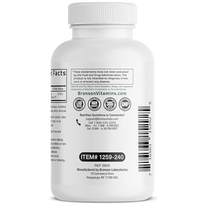 Bronson Zinkglycinat 30mg Chelat – Hoch bioverfügbares Zink, 100% chelatierte Formel, Non-GMO, 240 Kapseln