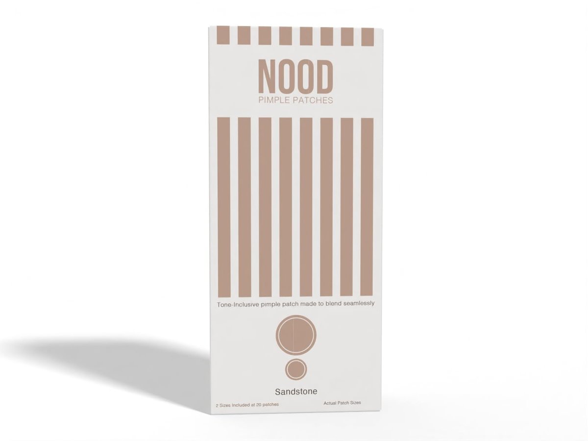 Meiiyo NOOD Pimple Patch – Hautfarben, ultradünn & atmungsaktiv, Hydrokolloid-Pflaster für diskrete Pickelabdeckung & schnelle Heilung, 20 Patches in 2 Größen (Sandstein)