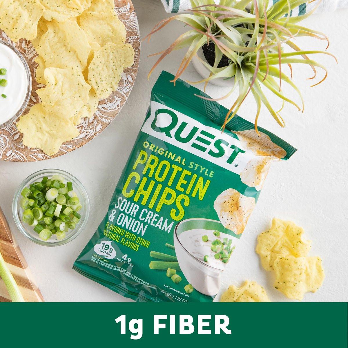 Quest Nutrition Protein Chips Sour Cream & Onion – 19g Protein, Low Carb, Glutenfrei, 4er Pack