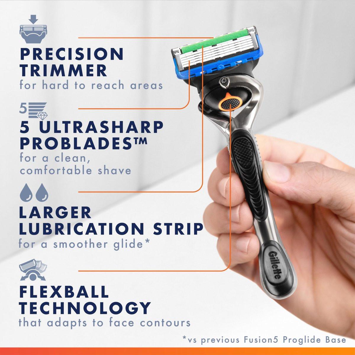 Gillette Fusion5 ProGlide Rasierer für Männer, Rasierergriff, 4 Klingenköpfe, FlexBall-Rasierergriff und Präzisionstrimmer