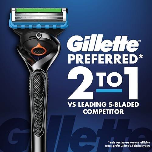 Gillette Fusion5 ProGlide Rasierer für Männer, Rasierergriff, 4 Klingenköpfe, FlexBall-Rasierergriff und Präzisionstrimmer