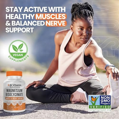 Magnesium Glycinate 400 mg (gepuffertes Magnesiumbisglycinat-Chelat) | Albion® cheliertes Magnesium für Muskel- und Nervenunterstützung + Ruhe | Hohe Absorption, magenschonend | Nicht-GVO, 60 vegane Kapseln
