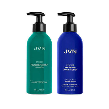 JVN Embody Volumizing Shampoo und Nurture Hydrating Conditioner Duo – 2x 295 ml – Für mehr Fülle & Feuchtigkeit – Silikon- und Sulfatfrei – Für Frauen und Männer