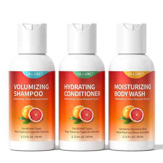 Reisegröße Shampoo, Conditioner und Duschgel Set – 3-teiliges Pflegeset für Reisen, Camping, Outdoor, Hotel & Fitnessstudio, sanft für Babys, TSA-freundlich, 2,71 oz (80 ml) pro Flasche