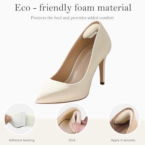 CGYISOL 6 Paar Fersenpolster für Schuhe – Memory-Schaum Fersenkissen gegen Blasen und Rutschen – Anti-Rutsch Fersengriffe für High Heels & Business Schuhe – Schwarz