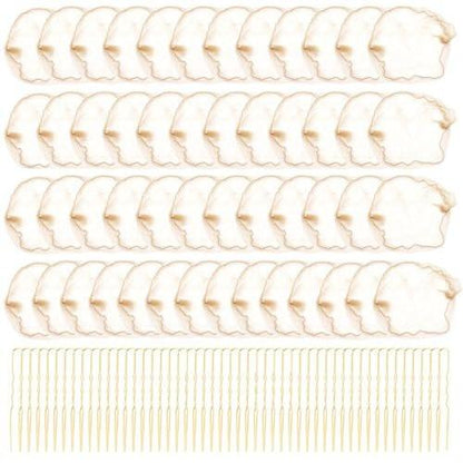 TNJPSEK 50-teiliges Blondhaarnetz für Dutts mit U-förmigen Nadeln – Balletthaarnetz-Set für Damen und Mädchen, elastische unsichtbare Haarnetze für Tanzfrisuren, Haarnetze für Ballett und Aufführungen
