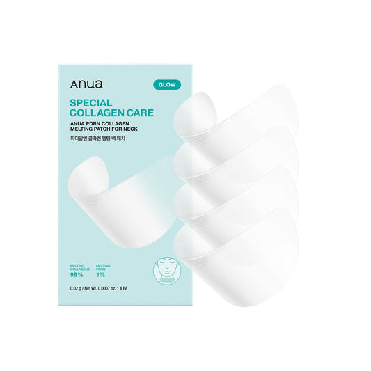ANUA PDRN Kollagen Melting Patch für den Hals – Lifting und Straffung, dünne Folienmaske gegen Halsfältchen und Stirnfalten, aufpolsternder Effekt mit Lachs-DNA, Koreanische Hautpflege, 0,02 g x 4 Stück