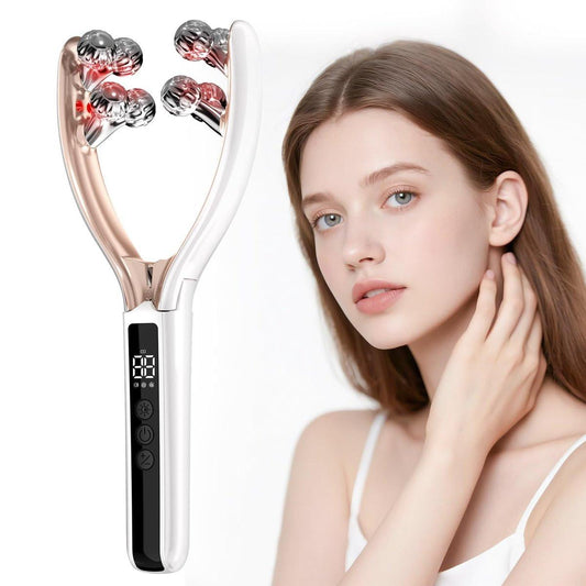 Doge&Vollar Gesichts- und Halsmassagegerät – Shaper & Slimmer für Frauen, Koreanische Hautpflege, Lymphatische Kontur-Gesichtsbürste, Gesichtsroller, Lymphdrainage, Wiederaufladbar für Zuhause & Reisen